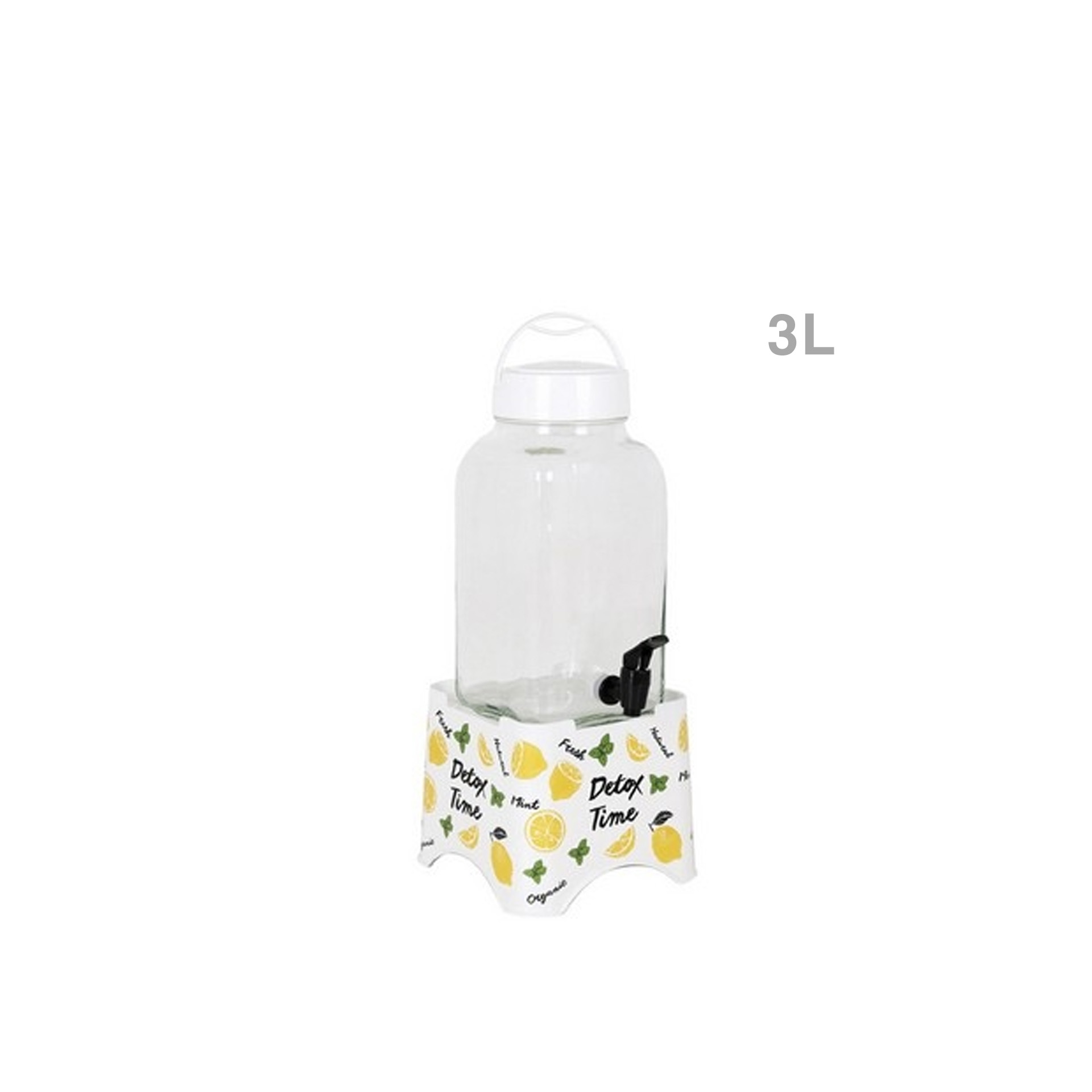 Jarro Dispensador Vidro Redondo 3L