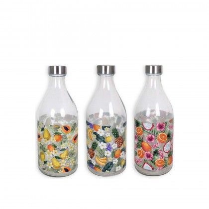 Garrafa Vidro Anna Tampa Metal 1L