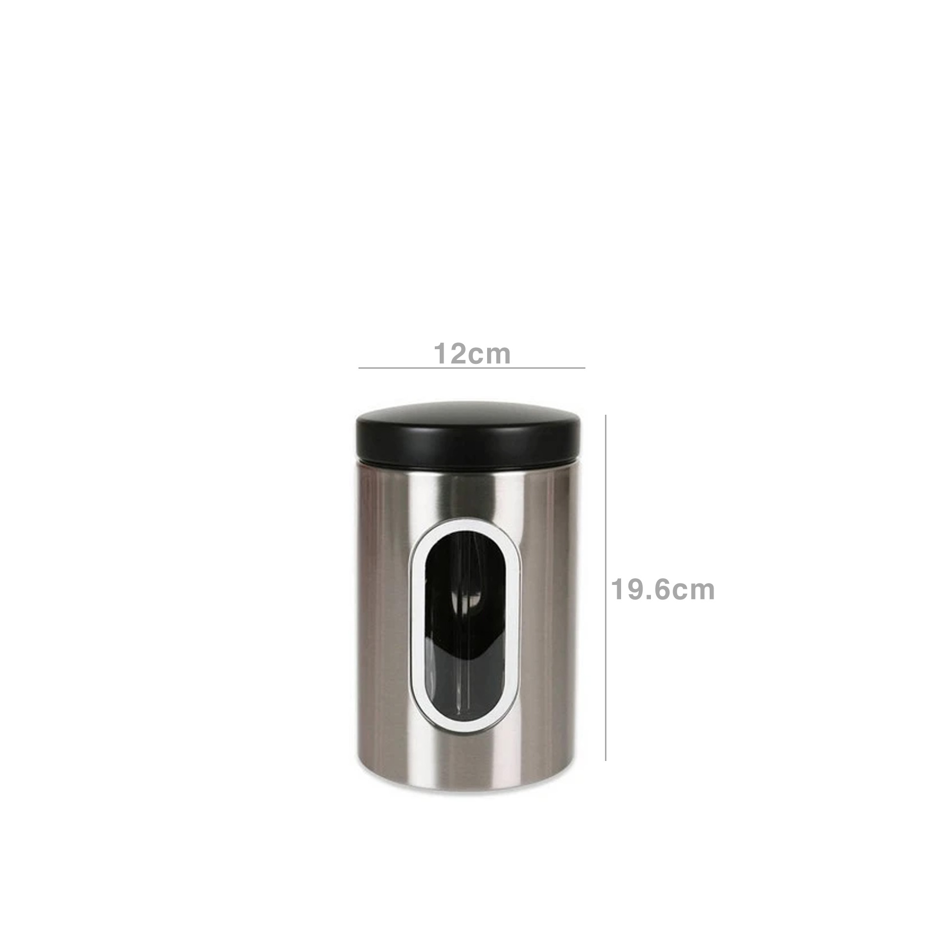Frasco Cozinha Vidro e Inox 12.1X19.6cm
