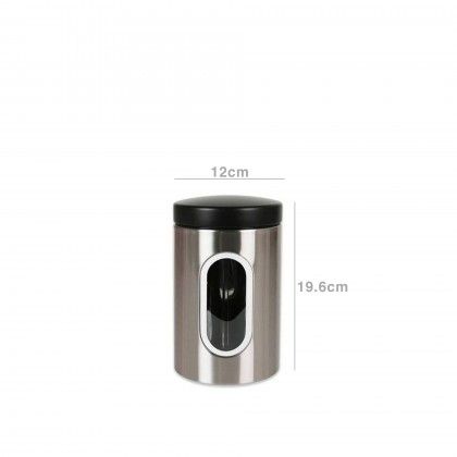 Frasco Cozinha Vidro e Inox 12.1X19.6cm