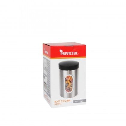 Frasco Cozinha Vidro e Inox 11X17.8cm