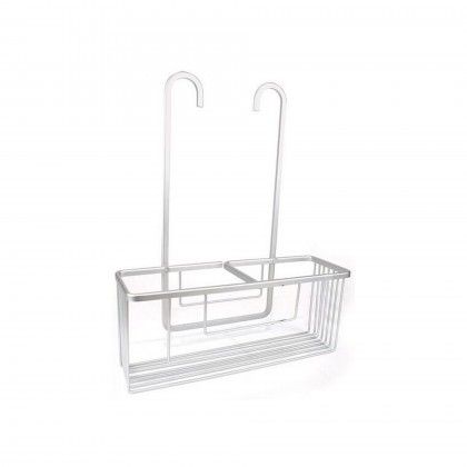 Cesta Banho Alluma com Ganchos Branco 14X36X45cm