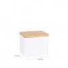 Saleiro Metal Tampa Bambu 14X11X11CM