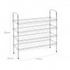 Sapateira Cromada 4 Níveis 75X25X85CM Sapateira Cromada 4 Níveis 75X25X85CM
