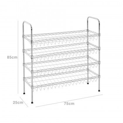 Sapateira Cromada 4 Níveis 75X25X85CM Sapateira Cromada 4 Níveis 75X25X85CM