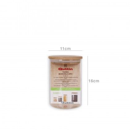 Frasco Herm�tico Quttin Tampa Bambu 11X16cm