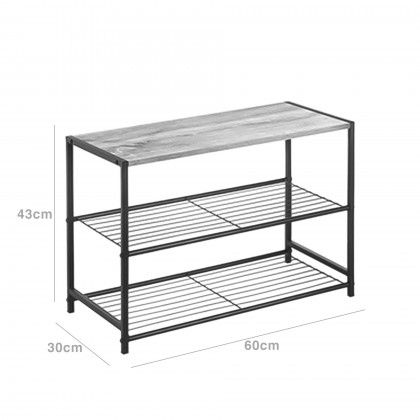 Estante 3 Níveis Preta 60X30X43CM Estante 3 Níveis Preta 60X30X43CM