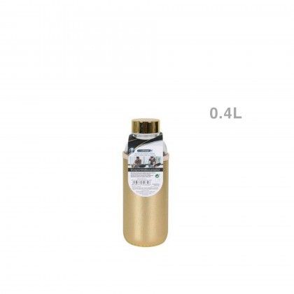 Garrafa gua Vidro com Capa Metalizada 400ml 6.9X19cm