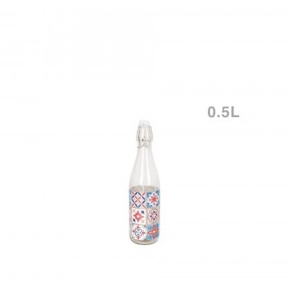 Garrafa Vidro Azulejos 0.5L