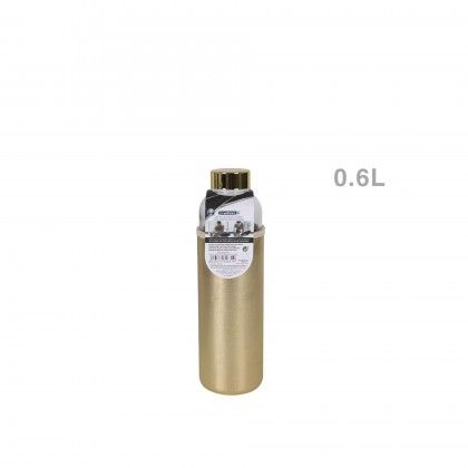 Garrafa gua Vidro com Capa Metalizada 600ml