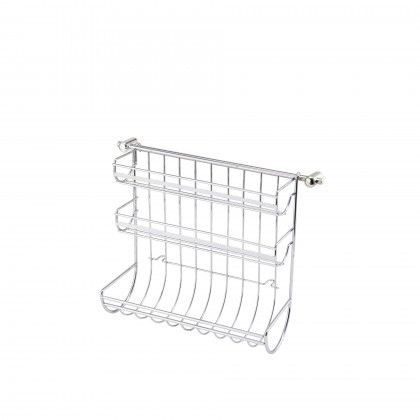 Porta Rolos Cozinha Triplo Metal 31.5X16X29.5CM
