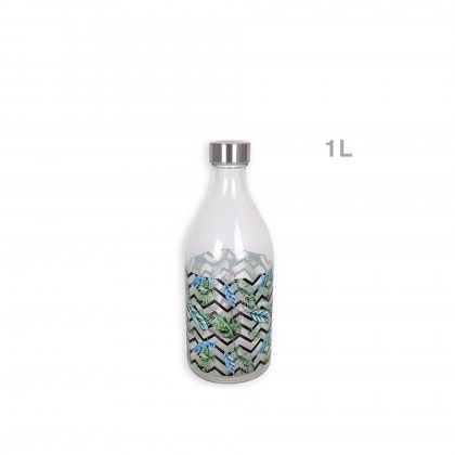 Garrafa Vidro Anna com Tampa Metal 1L