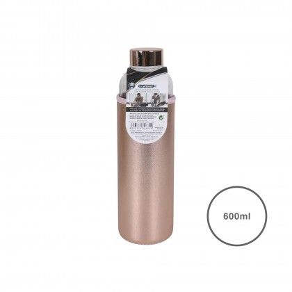Garrafa gua Vidro com Capa Metalizada 600ml