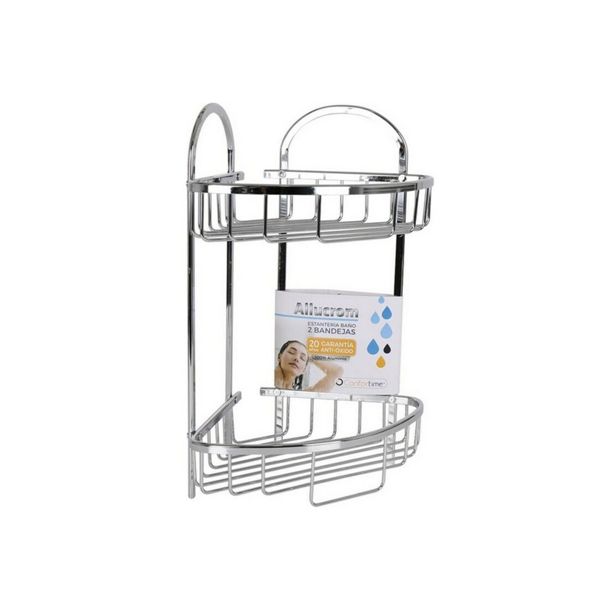 Estante Banho Allucrom 2 Bandejas Canto 23X23X42cm