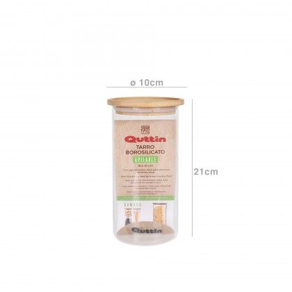 Frasco Hermtico Quttin Tampa Bambu 10X21CM