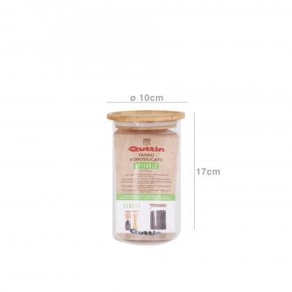Frasco Hermtico Quttin Tampa Bambu 10X17CM