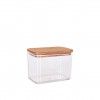 Frasco Plstico Tampa Madeira Retangular 1000ml