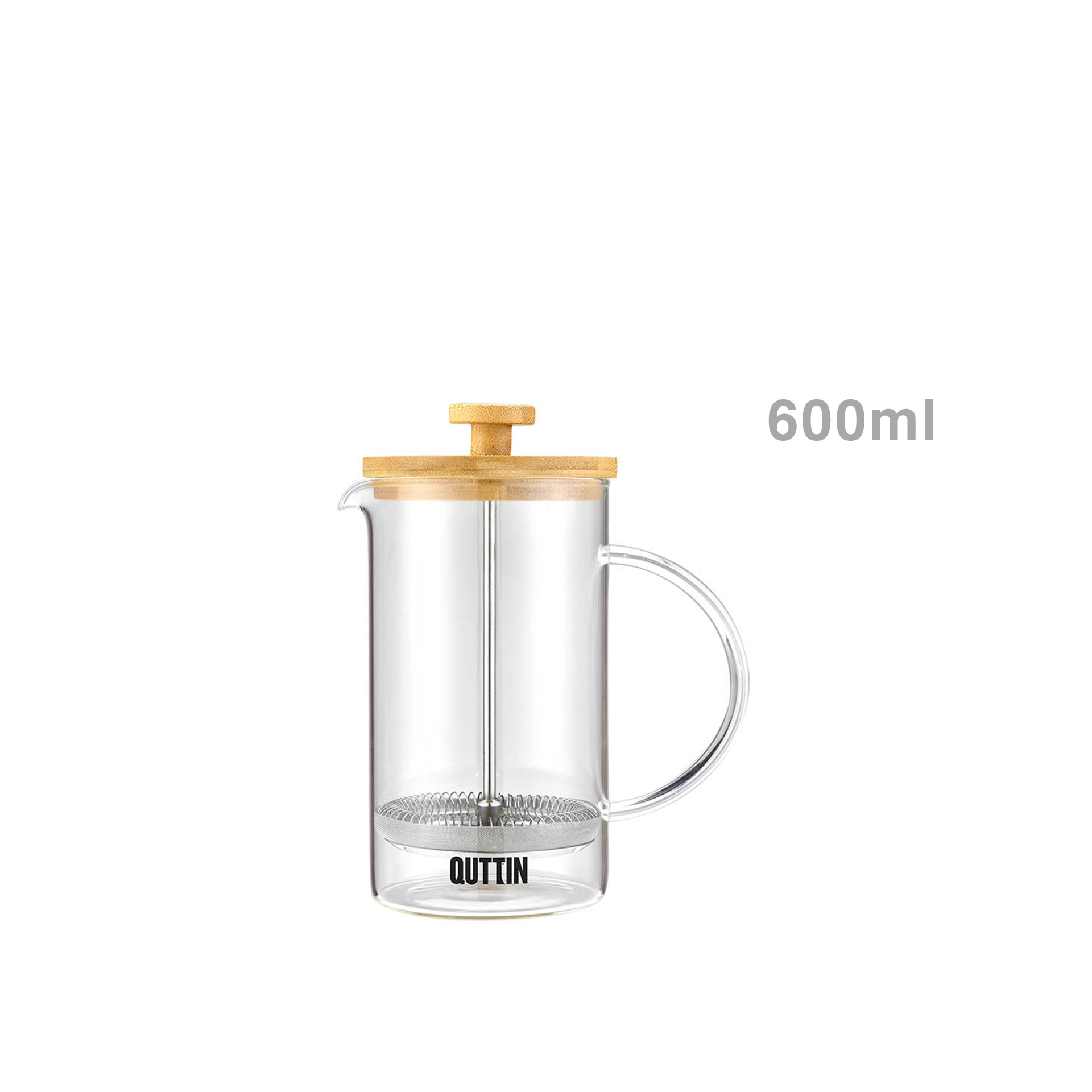 Jarro Vidro Café / Chá Tampa Bambu 600ml