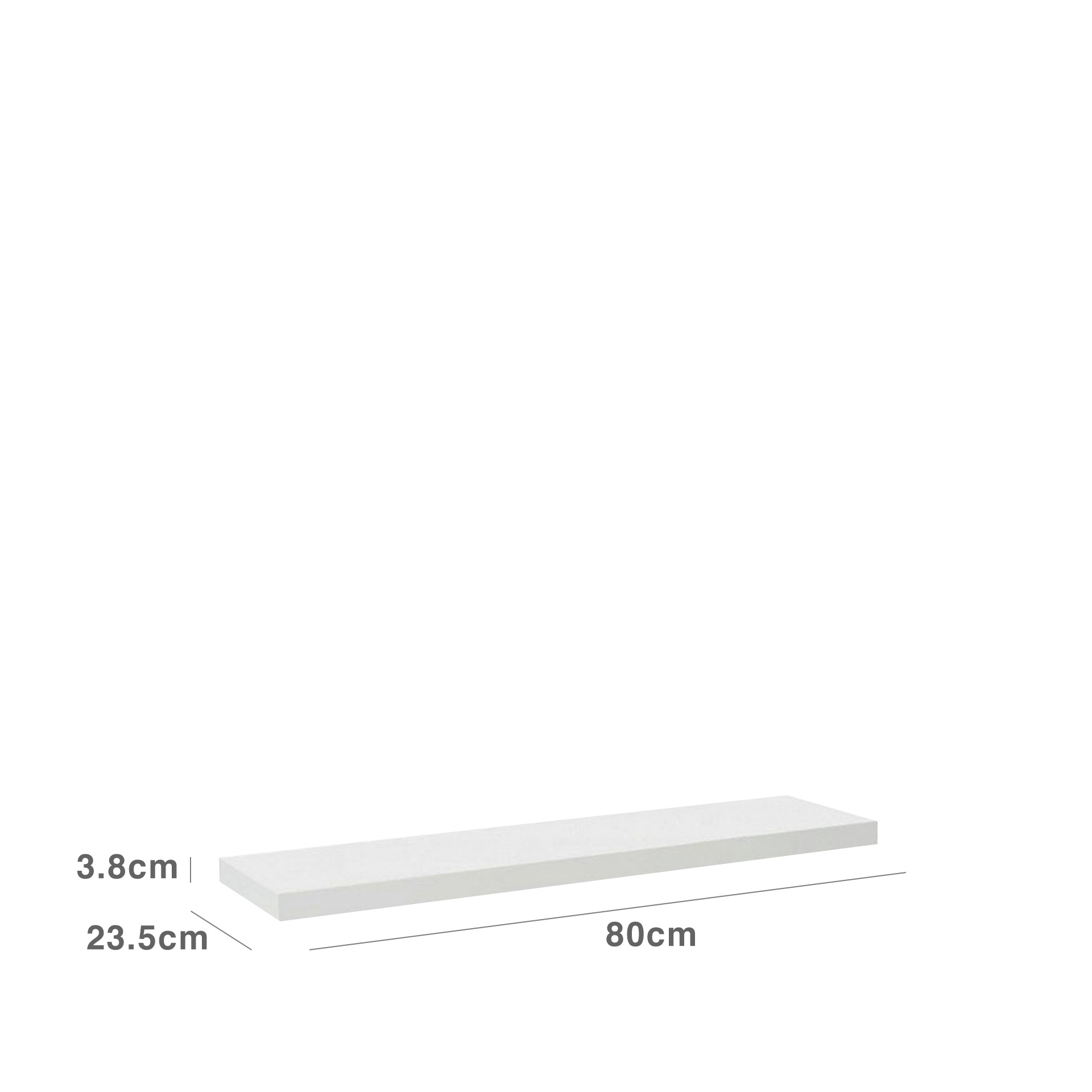 Estante Parede MDF Branco 23.5X80X3.8CM