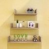 Estante Parede MDF Castanho 22/32/42CM Pack 3
