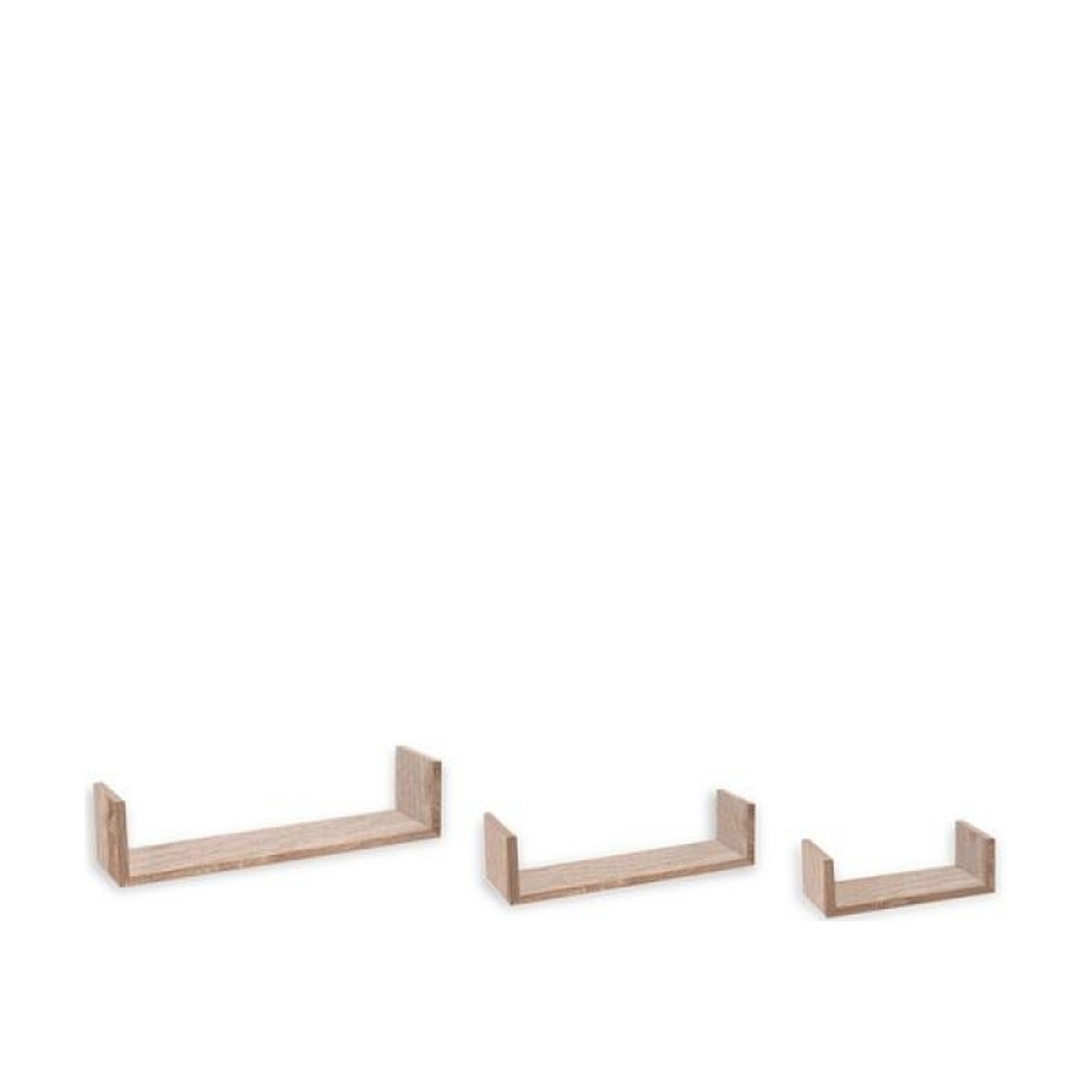 Estante Parede MDF Castanho 22/32/42CM Pack 3