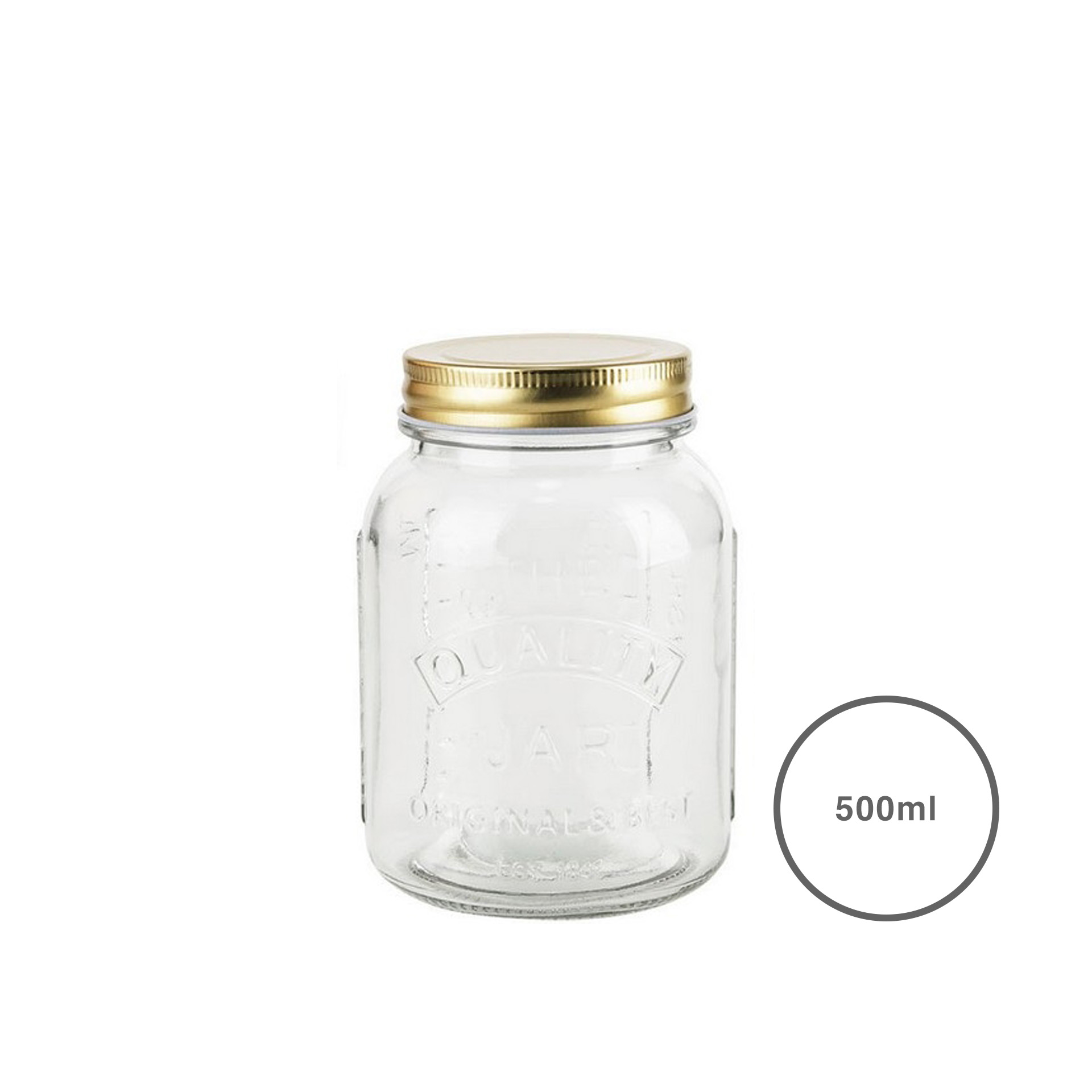 Frasco Hermético Anna com Tampa Rosca Dourada 0.500ml