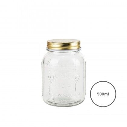 Frasco Hermtico Anna com Tampa Rosca Dourada 0.500ml