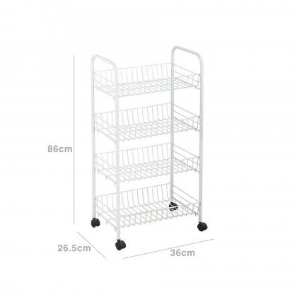 Cesto Multiusos Metal 4 Estantes 36X26.5X86CM