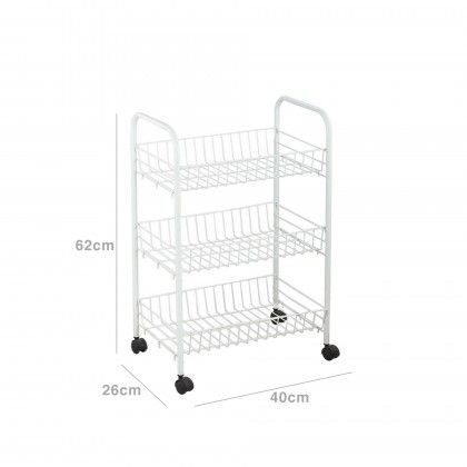 Cesto Multiusos Metal 3 Estantes 40X26X62CM