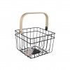 Cesto Rustic com Asa Preto 26X26X18.3cm