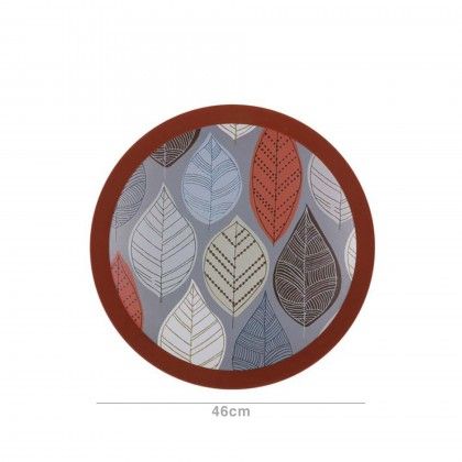 Bandeja Plstica Folhas Sortido 46cm