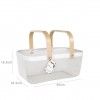 Cesto Metal Asas Madeira Retangular 40X24.5X18.5cm Cesto Metal Asas Madeira Retangular 40X24.5X18.5cm