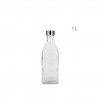 Garrafa Vidro Tampa Metal Square 1L