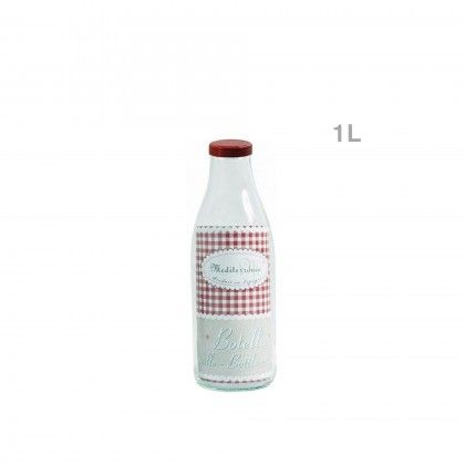 Garrafa Vidro Tampa Metal 1L