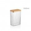 Frasco Linhas Tampa Madeira Retangular 2000ml