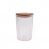 Frasco Linhas Tampa Madeira Redondo 2300ml