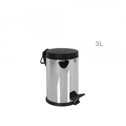 Balde Lixo Metal Tampa Plstico 3L