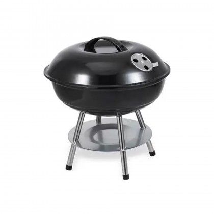 Churrasqueira com Tampa Redonda Preta 34cm