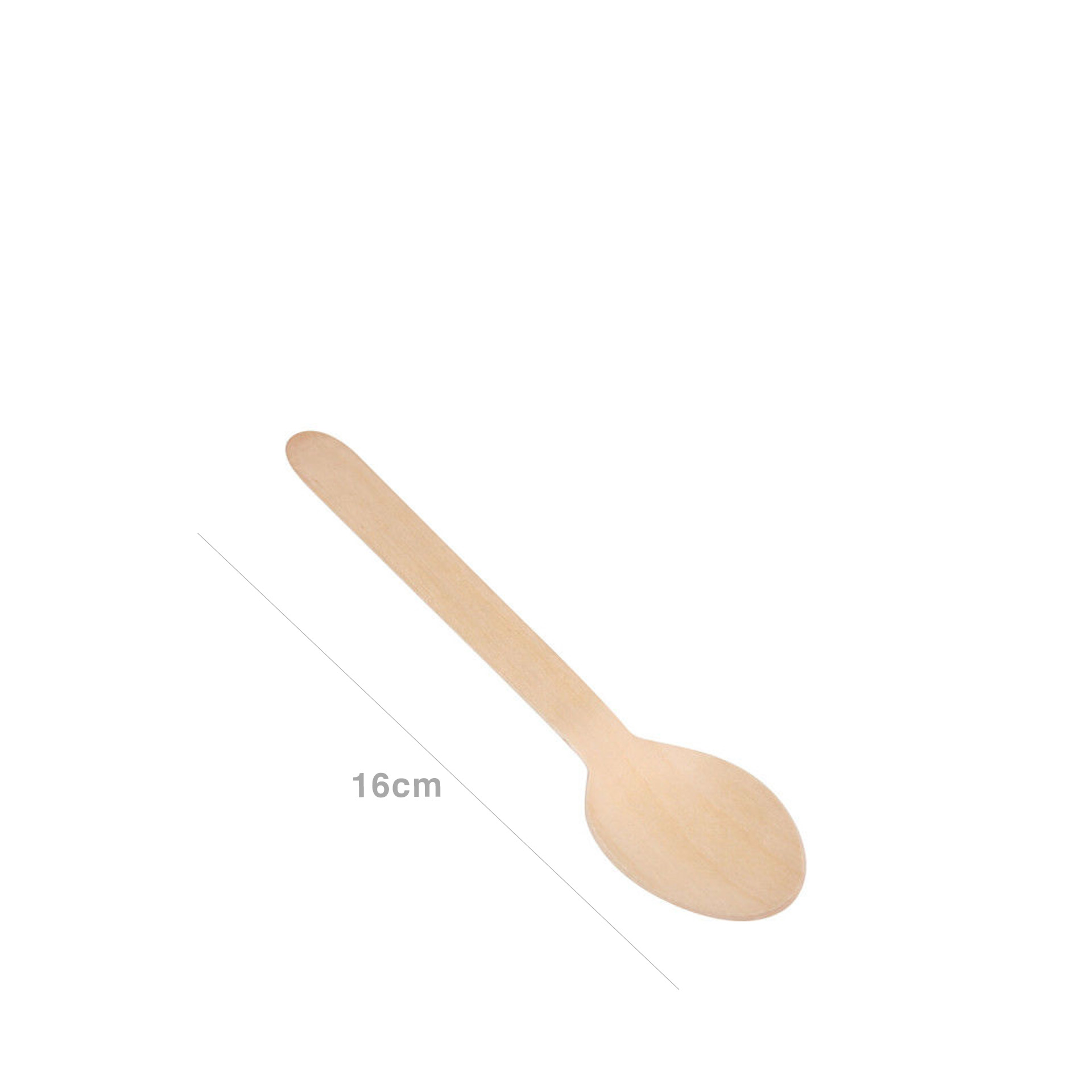 Colher Madeira Biodegradável 16cm Pack 12