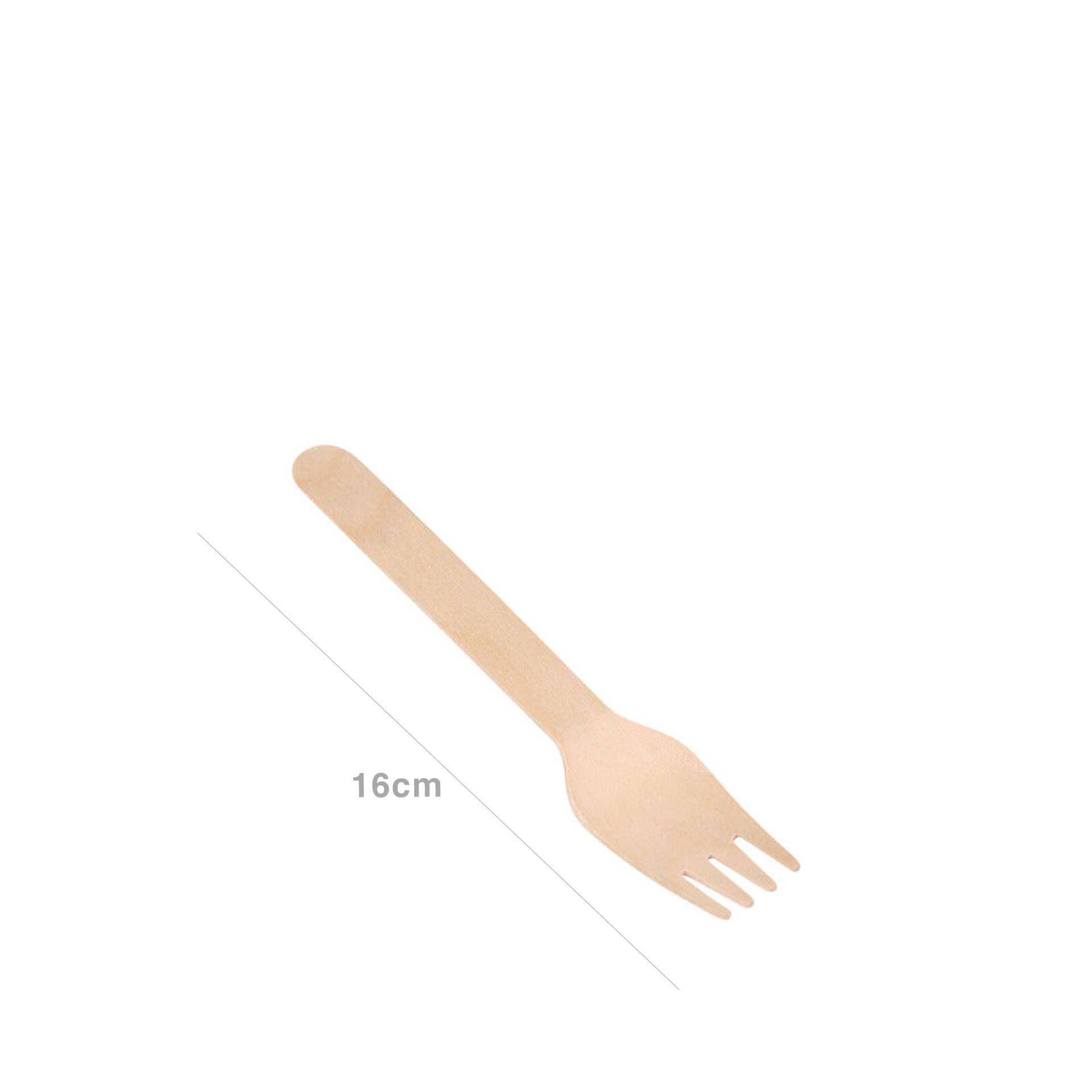 Garfo Madeira Biodegradável 16cm Pack 12