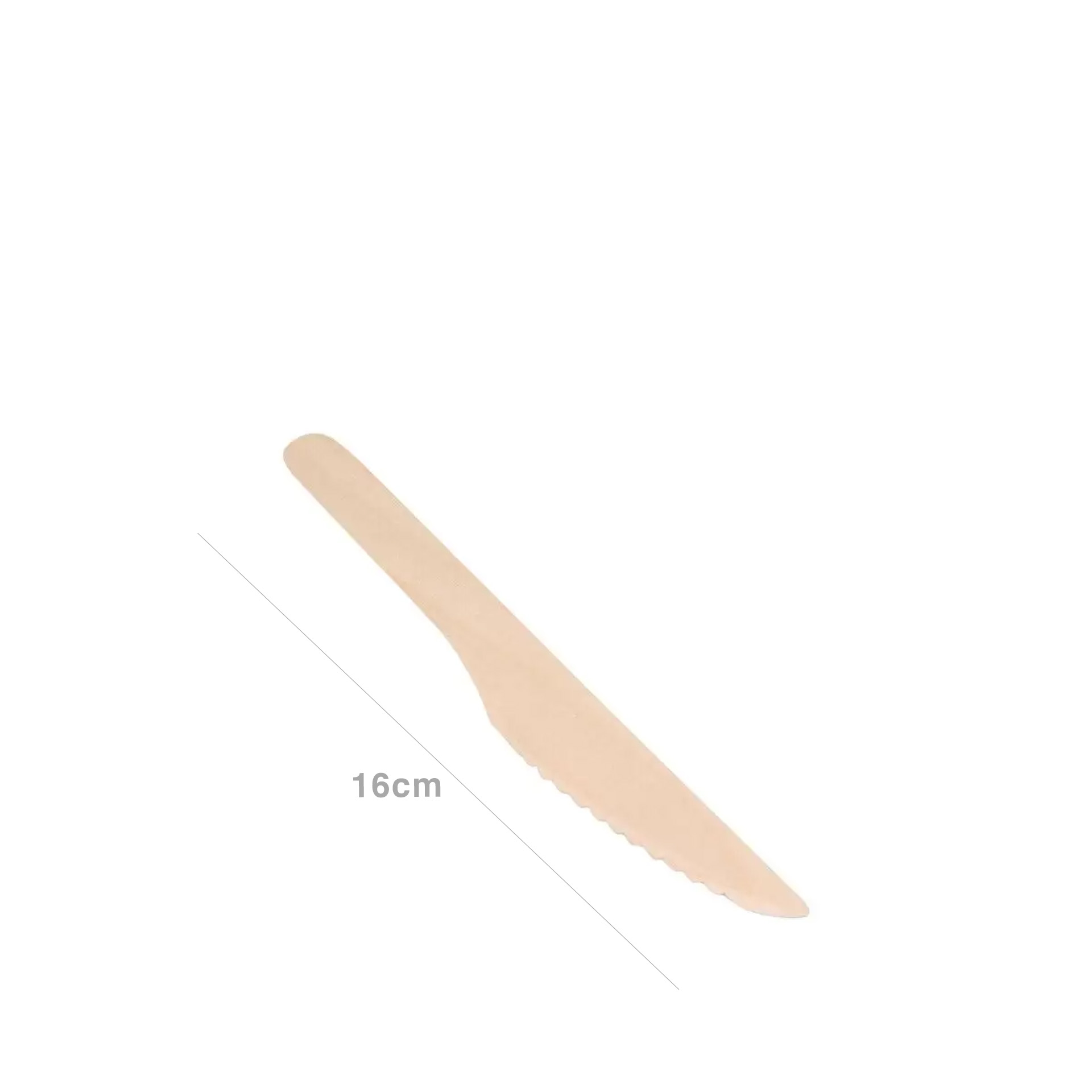 Faca Madeira Biodegradável 16cm Pack 12