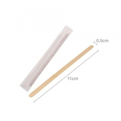Palheta Caf Madeira Biodegradvel Embalado 0.5X11cm Pack 50