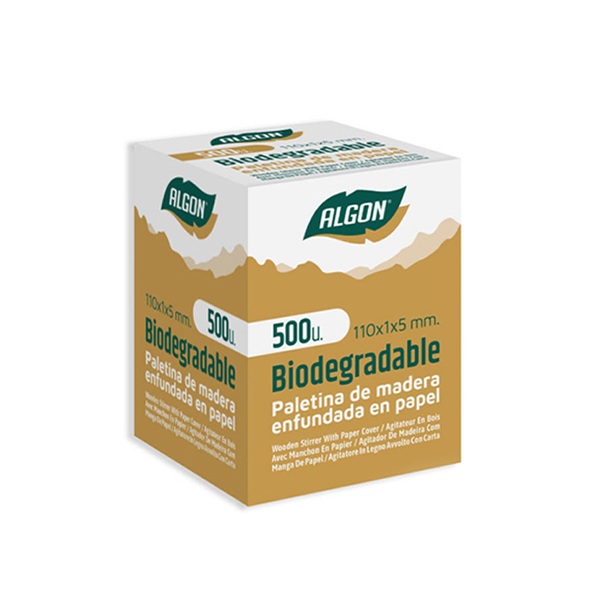 Palheta Café Madeira Biodegradável Embalado 0.5X11cm Pack 500