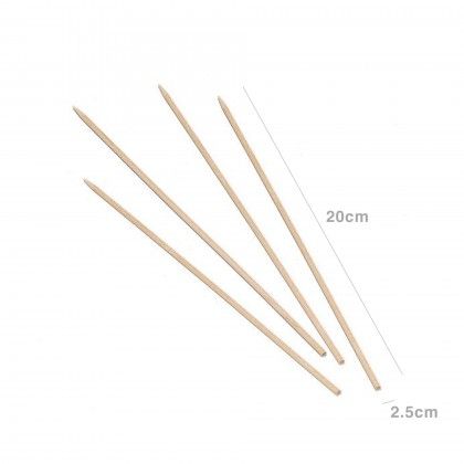 Palito Bambu Biodegradvel 2.5X200mm Pack 100