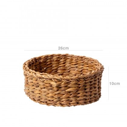 Cesto Vime Redondo Bege 26X10cm