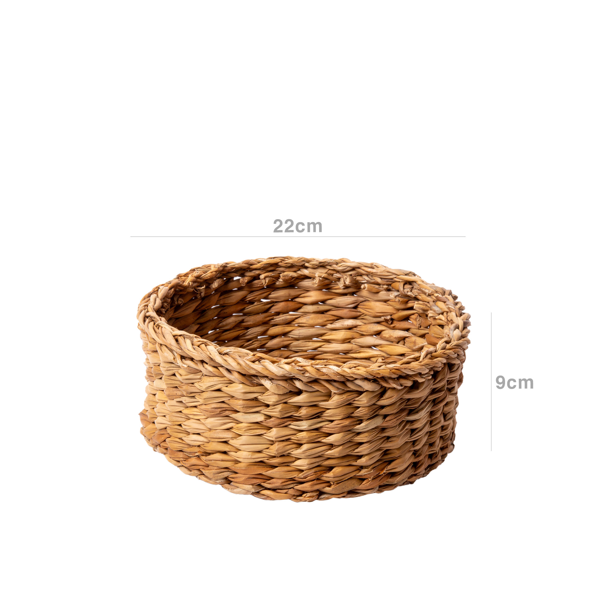 Cesto Vime Redondo Bege 22X9cm