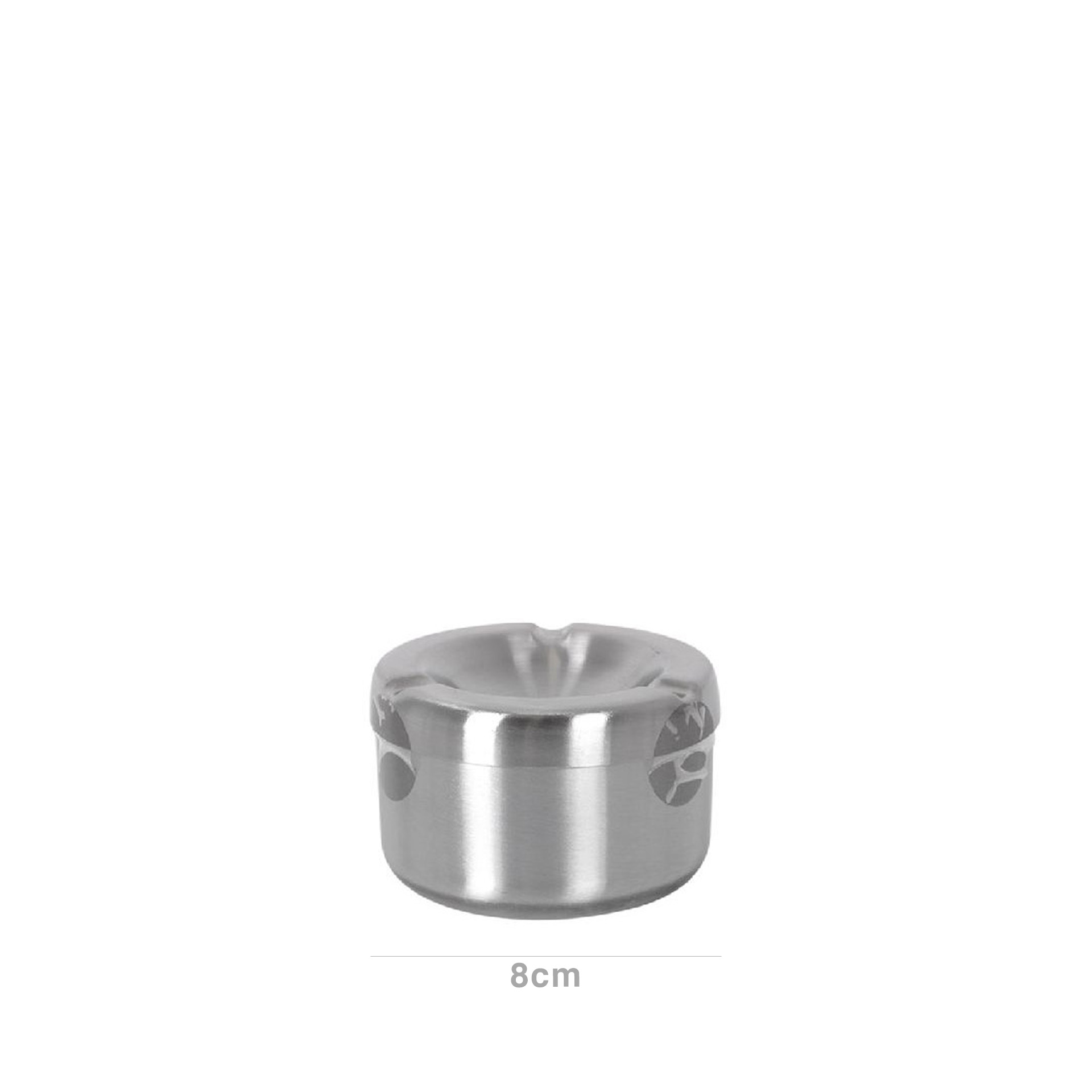 Cinzeiro de Água Inox Alto Redondo 8X5.4cm
