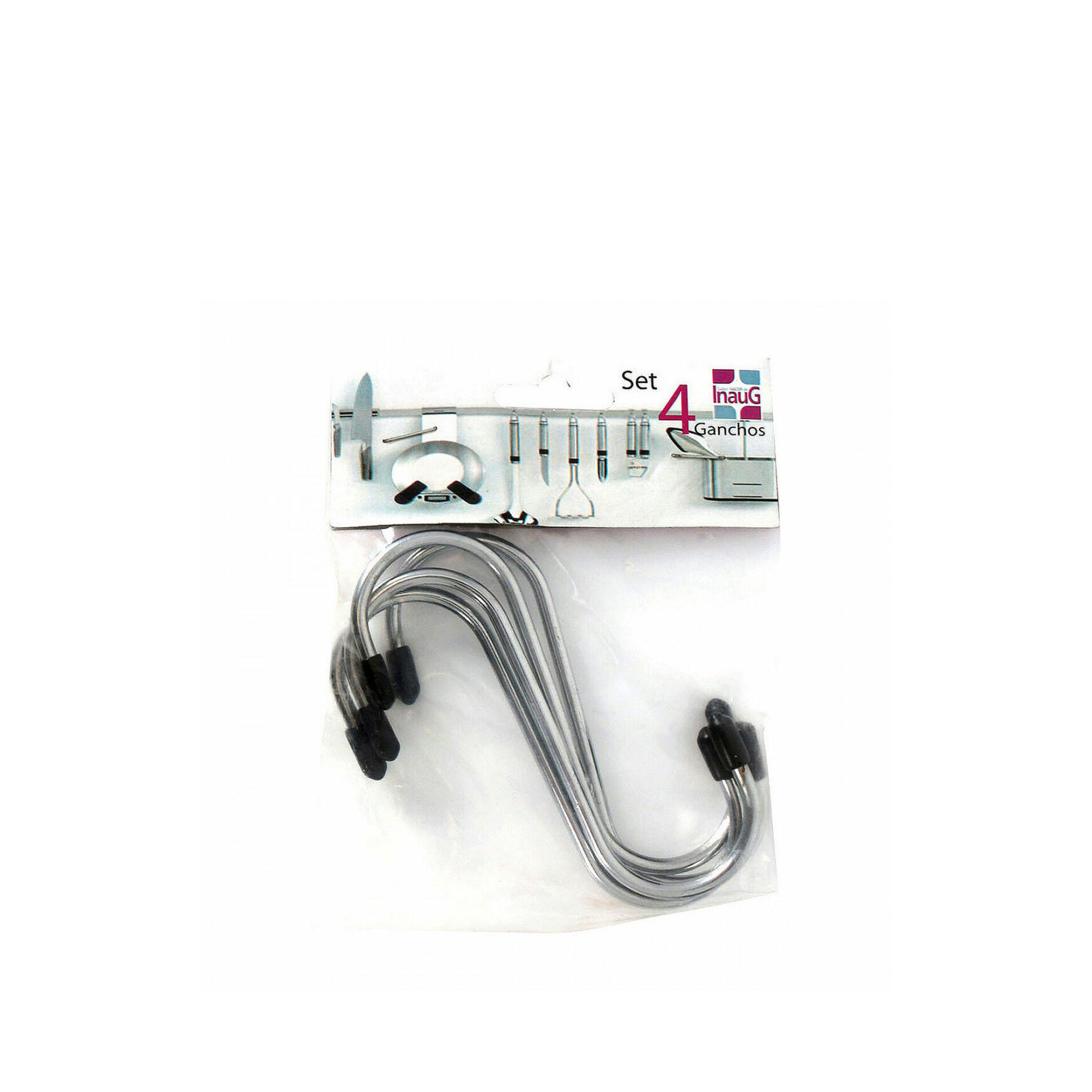 Gancho Cozinha Inox 10X7cm Pack 4