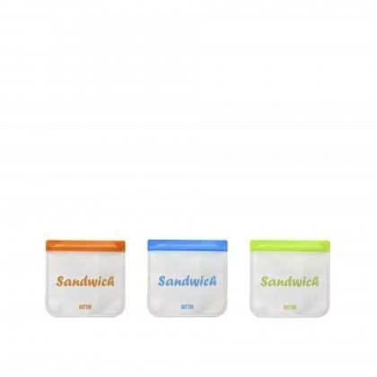 Saco Reutilizvel Sandwich 17X17cm Pack 3