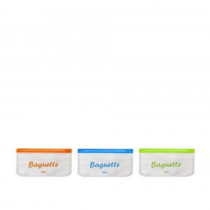 Saco Reutilizvel Baguette 30X15cm Pack 3